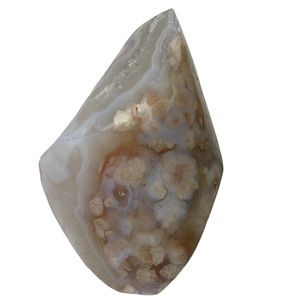 Flower Agate Quartz Crystal Gemstone Mineral Flame Freeform Carving Reiki Decor